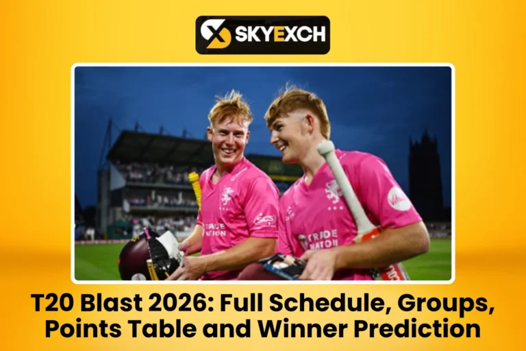 T20 Blast 2026 Full Schedule, Groups, Points Table and Winner Prediction